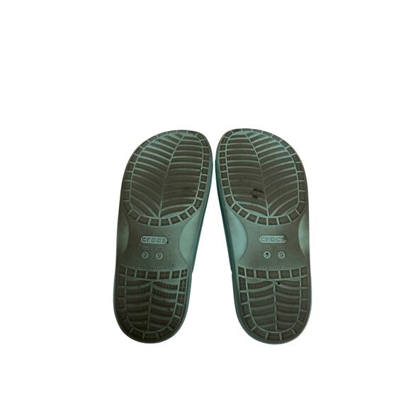 Crocs Classic Slides Womens Size 9 Blue Double Strap Slip-On Sandals - Picture 8 of 9